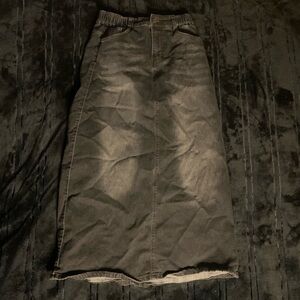 Black Denim Maxi Skirt